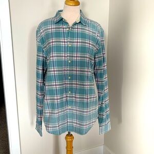 Mens button down plaid Scotch and Soda shirt.